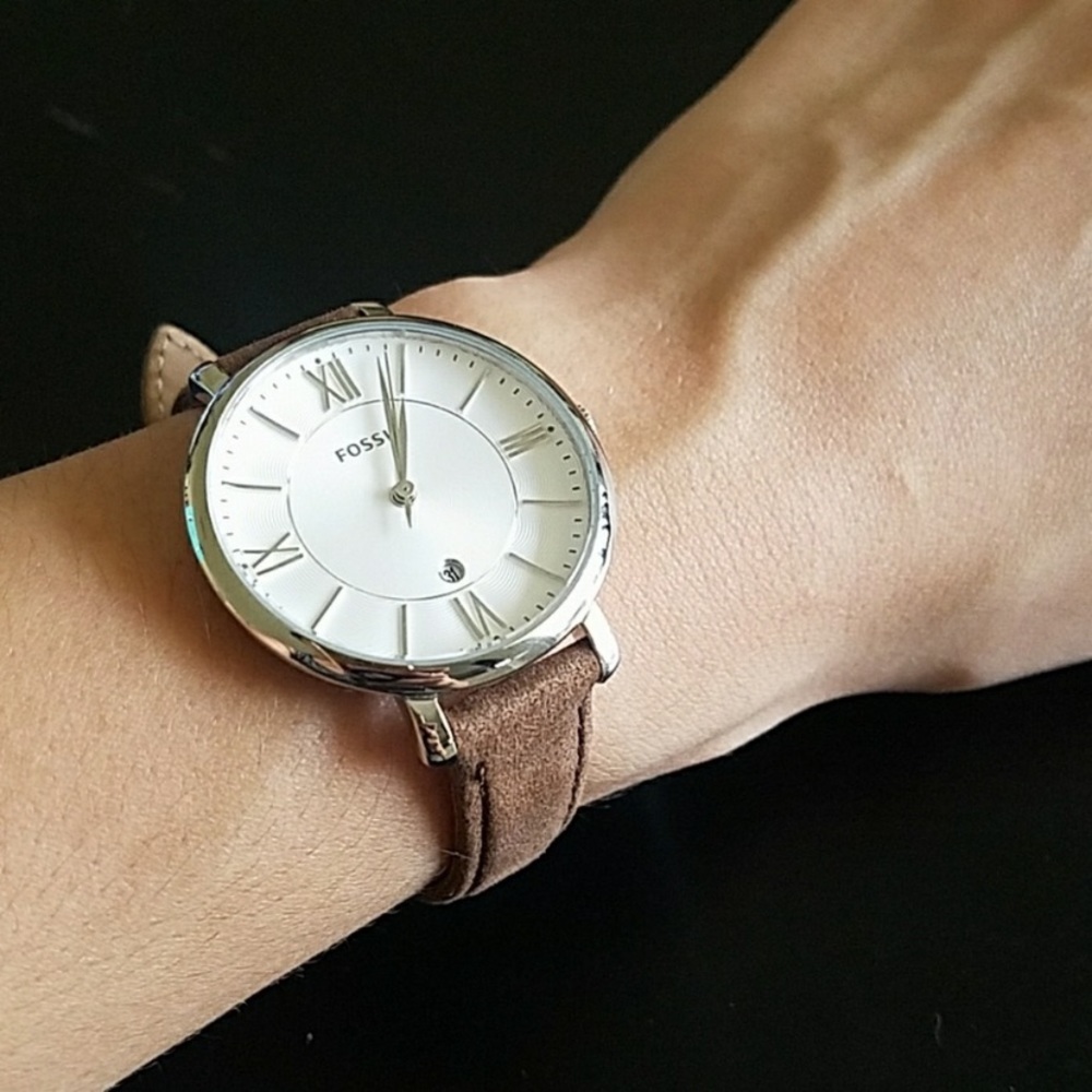 Fossil | Silver Face Brown Leather Watch